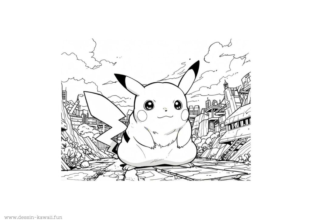 coloriage pikachu 2