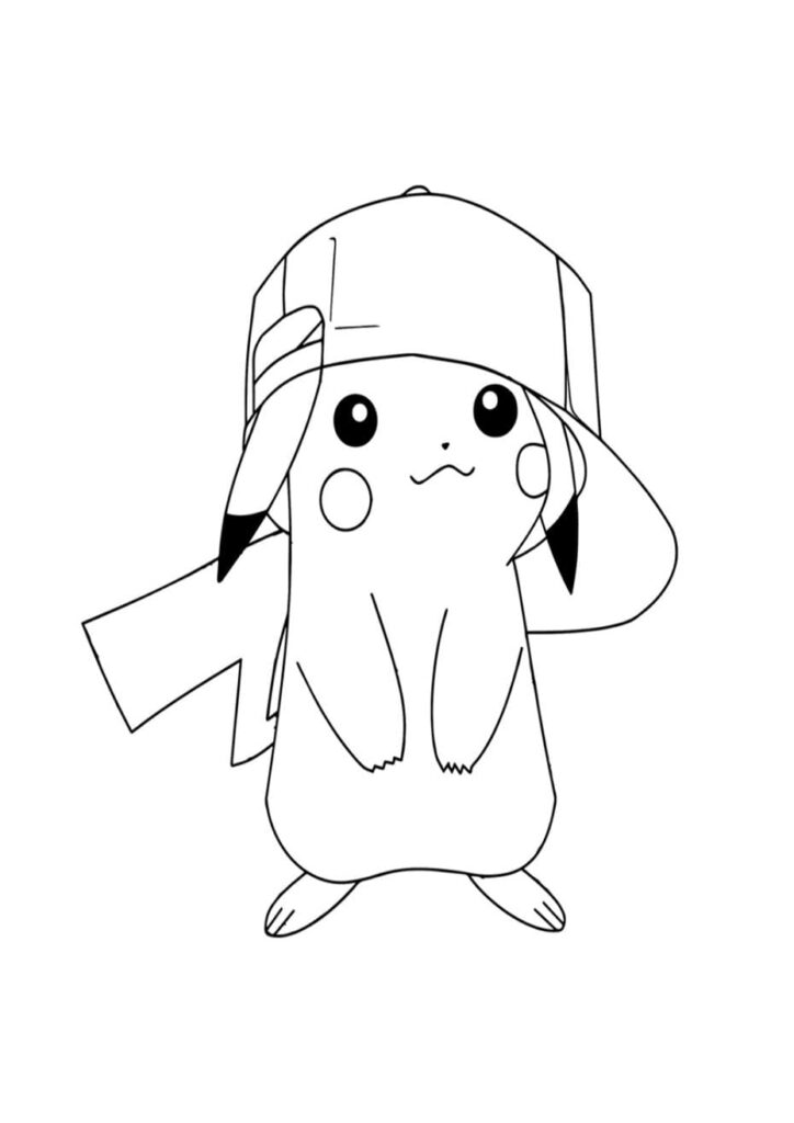 dessin coloriage pikachu