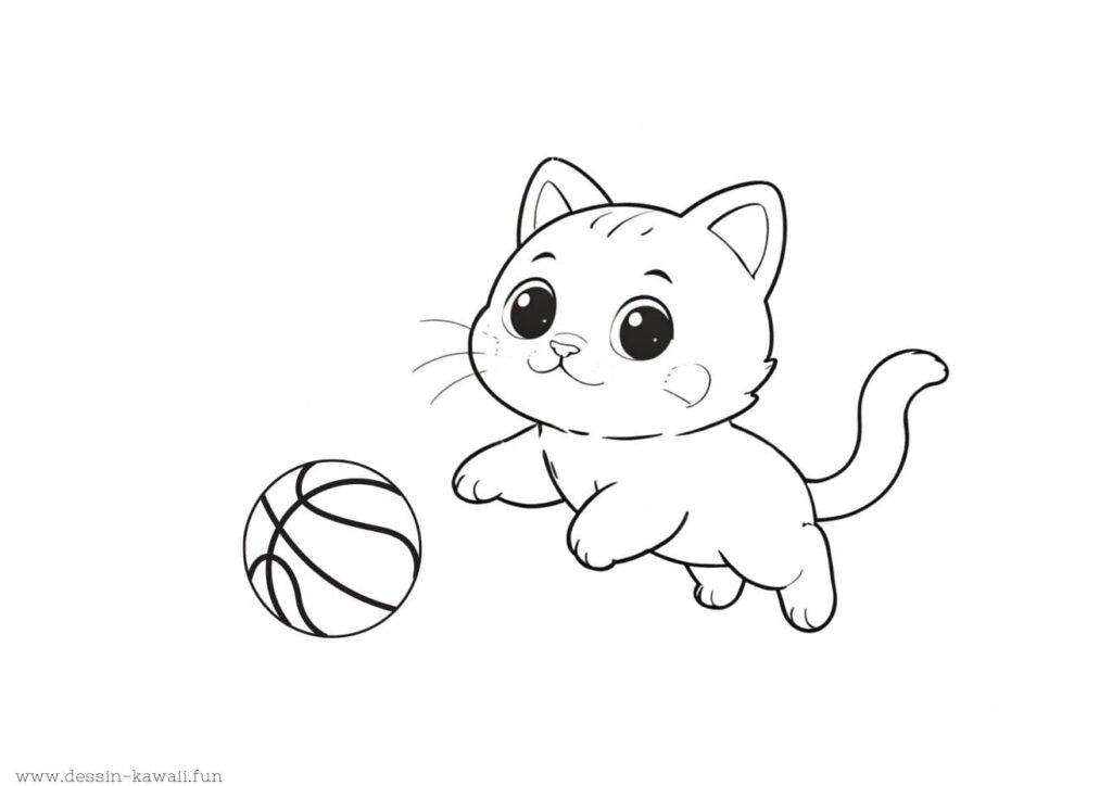 mignon coloriage chat