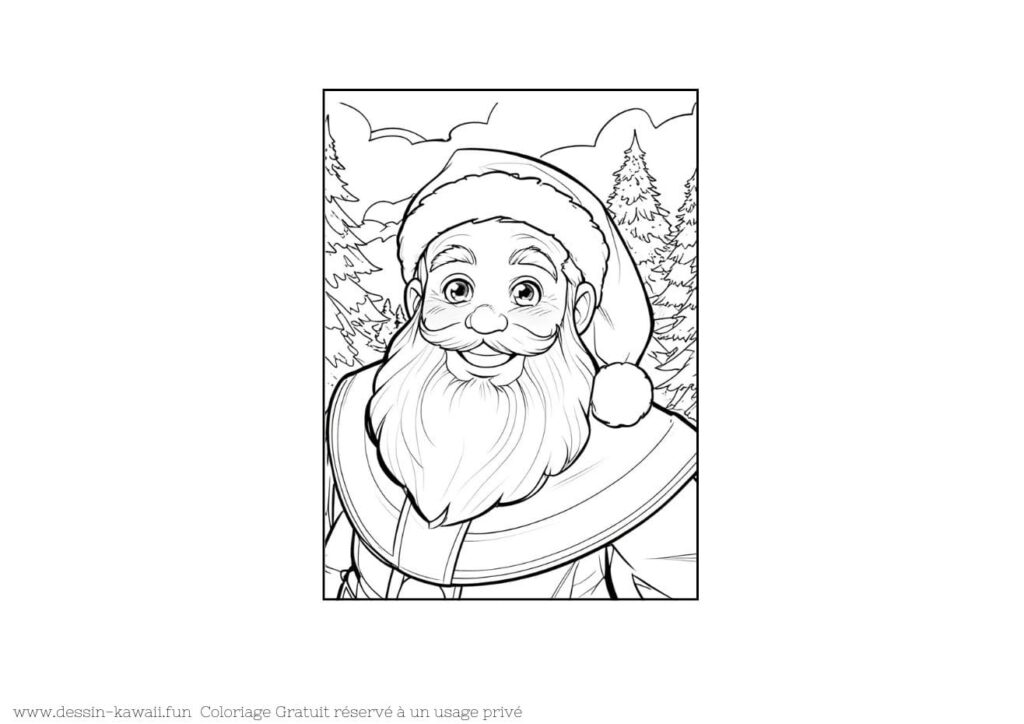 papa noel a colorier