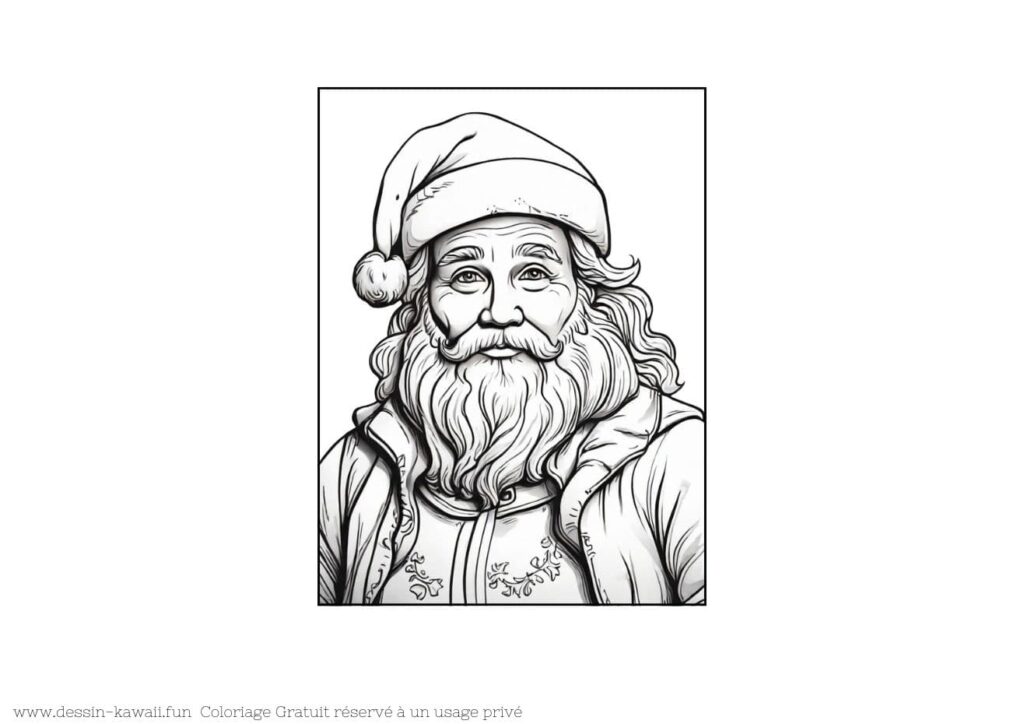 père noel à colorier