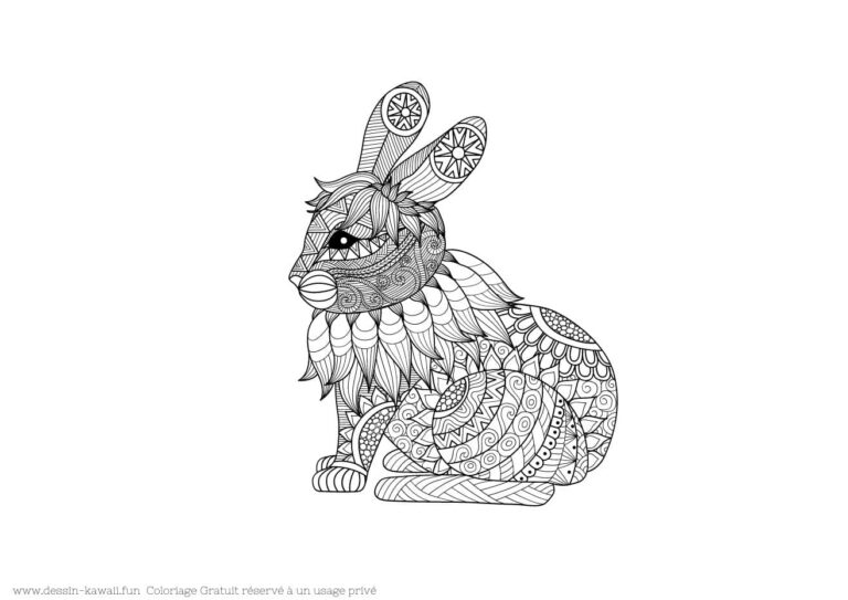 Coloriage Lapin | + 100 Dessins de Lapin Gratuit à imprimer
