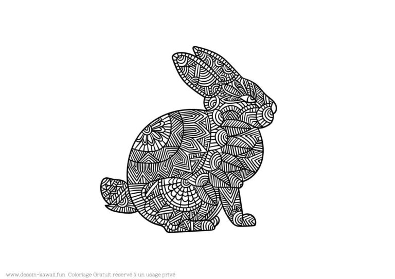 Coloriage Lapin | + 100 Dessins de Lapin Gratuit à imprimer