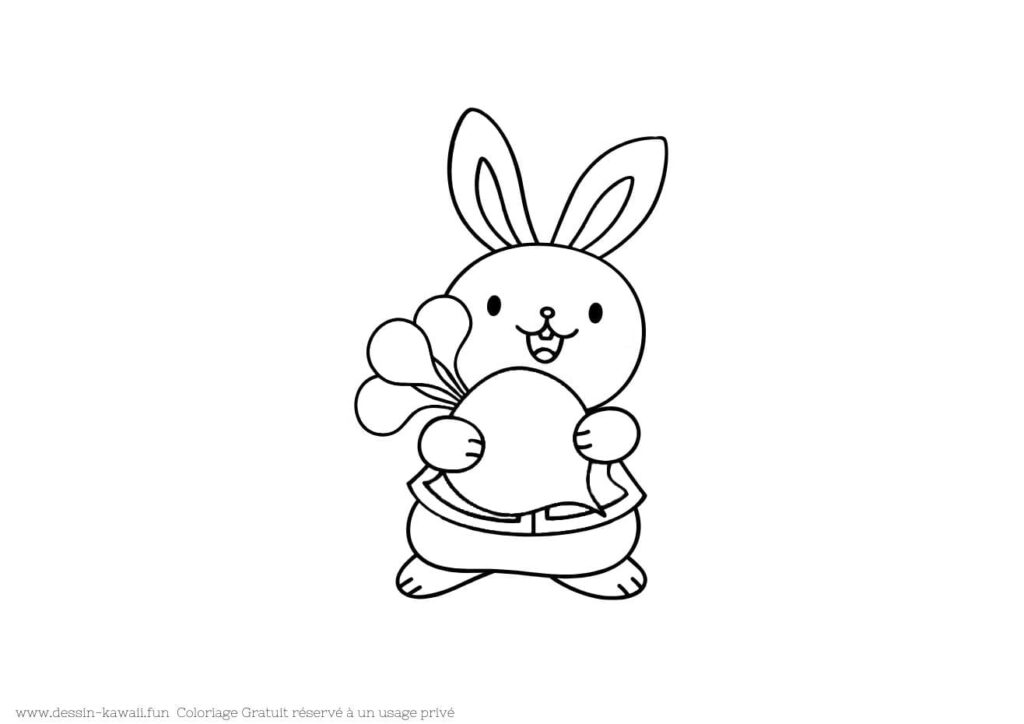 dessin lapin a colorier