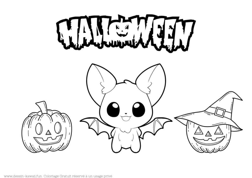 coloriage halloween kawaii