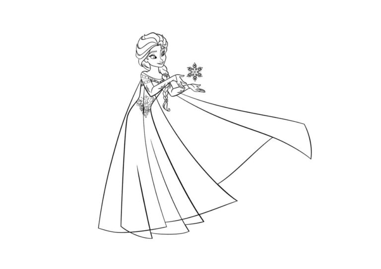 Coloriage la Reine des Neiges GRATUIT à imprimer