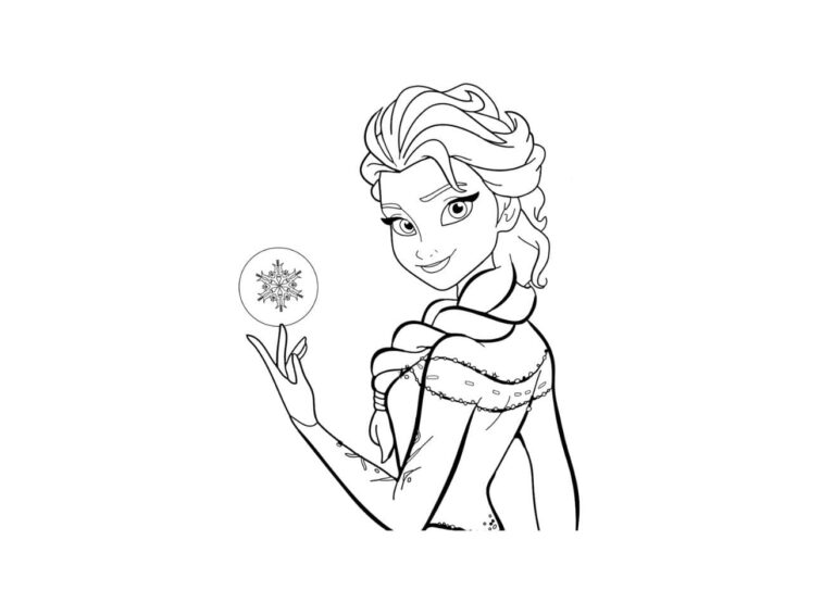 Coloriage la Reine des Neiges GRATUIT à imprimer