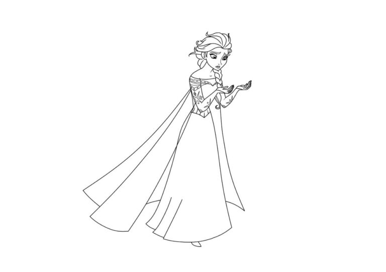 Coloriage la Reine des Neiges GRATUIT à imprimer