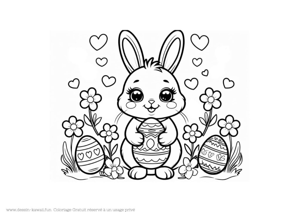 dessin de paques a colorier