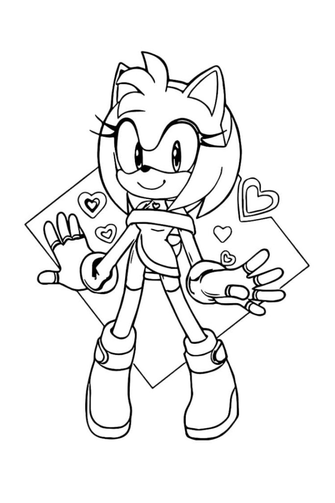 Coloriage Sonic Amy Rose gratuit