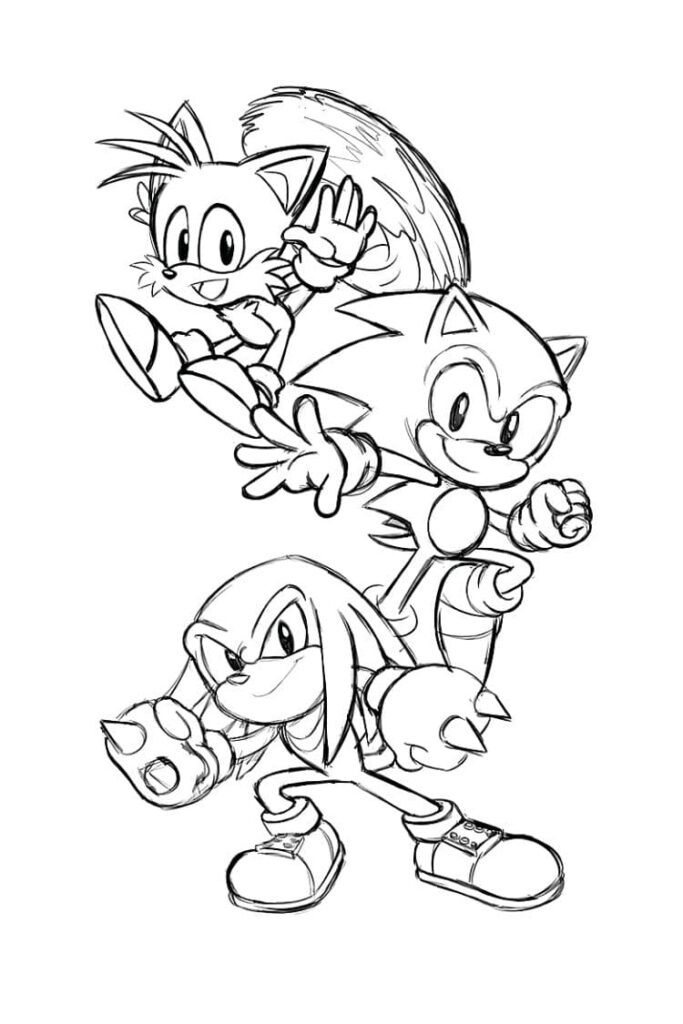 Coloriage Sonic Tails et Knuckles