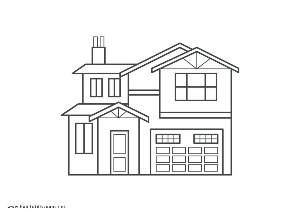 coloriage de maison PDF