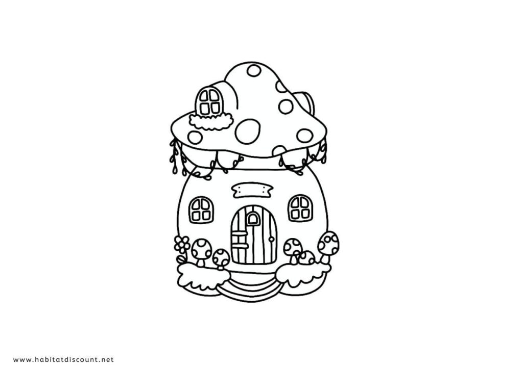 coloriage de maison gnome