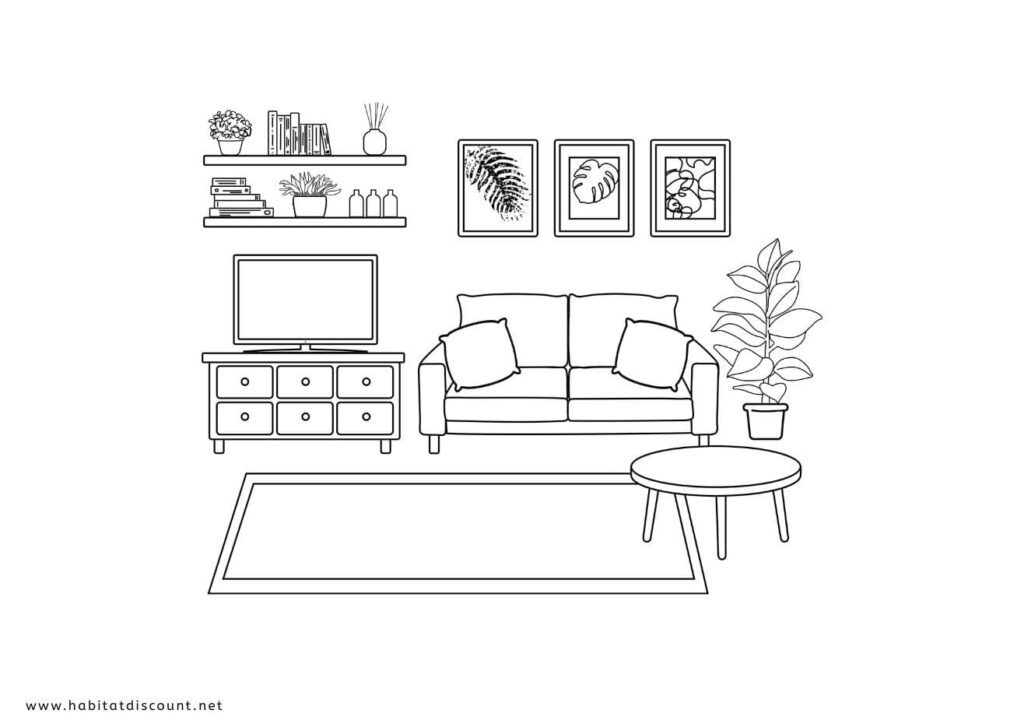 coloriage interieur maison