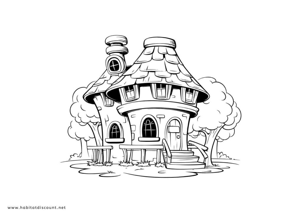 coloriage maison a imprimer PDF