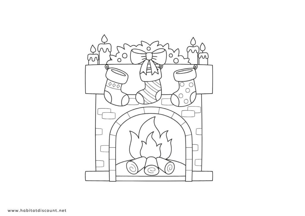 coloriage maison cheminee noel