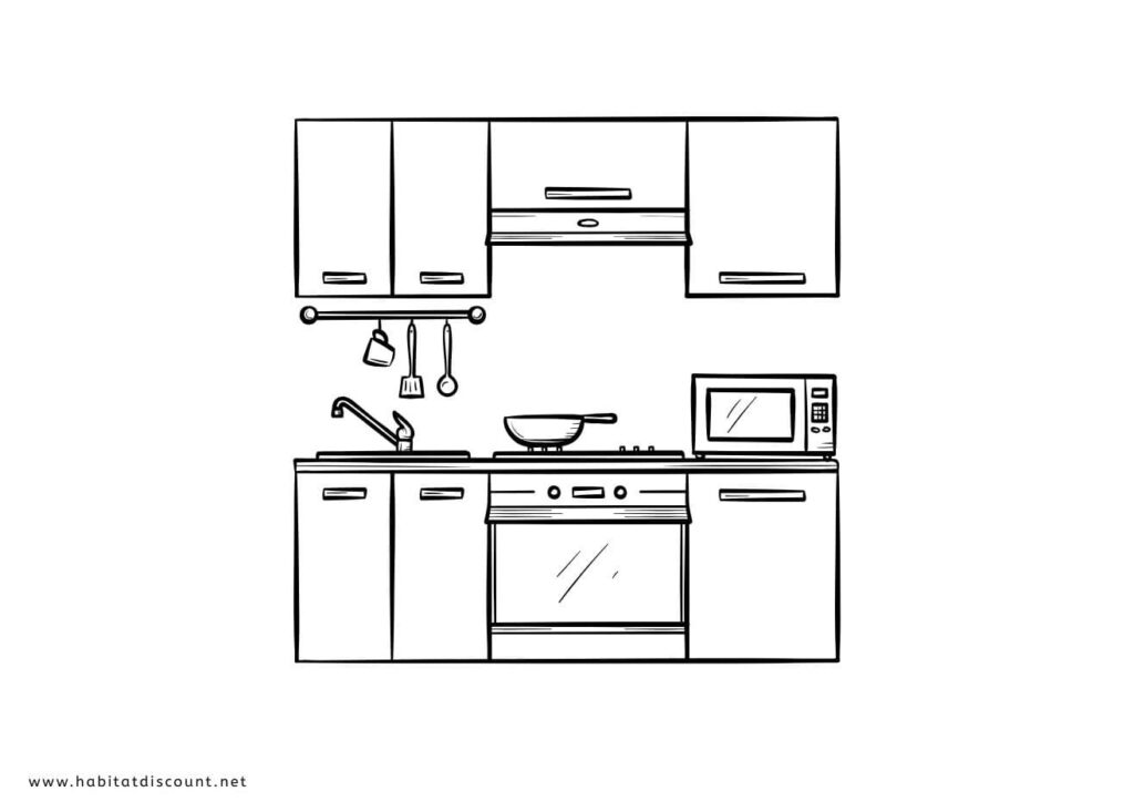 coloriage maison interieur cuisine