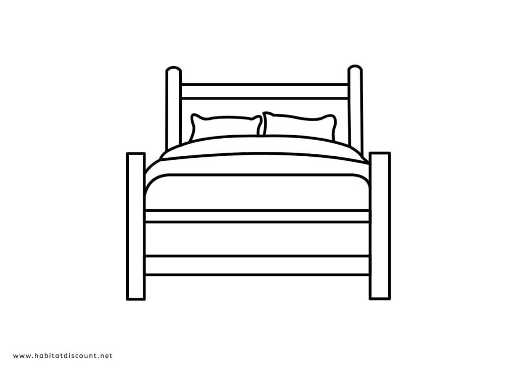 coloriage maison lit