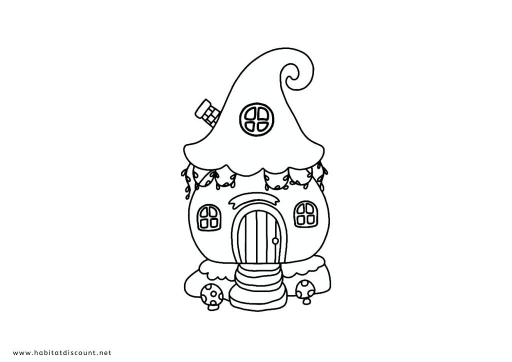 coloriage maison lutin