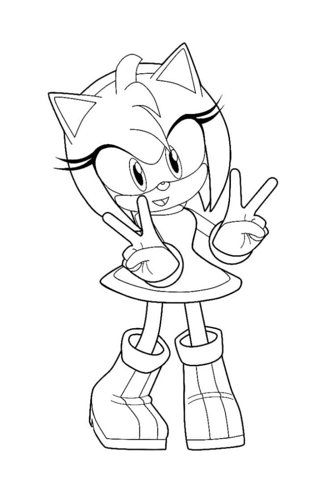 coloriage sonic Amy Rose