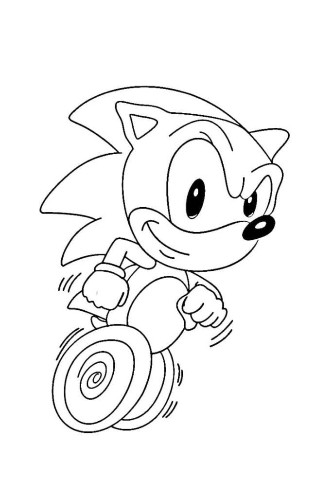 coloriage sonic facile