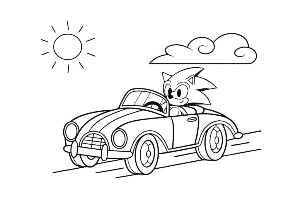 coloriage sonic voiture
