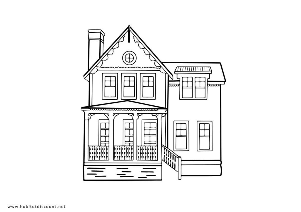 dessin maison a colorier