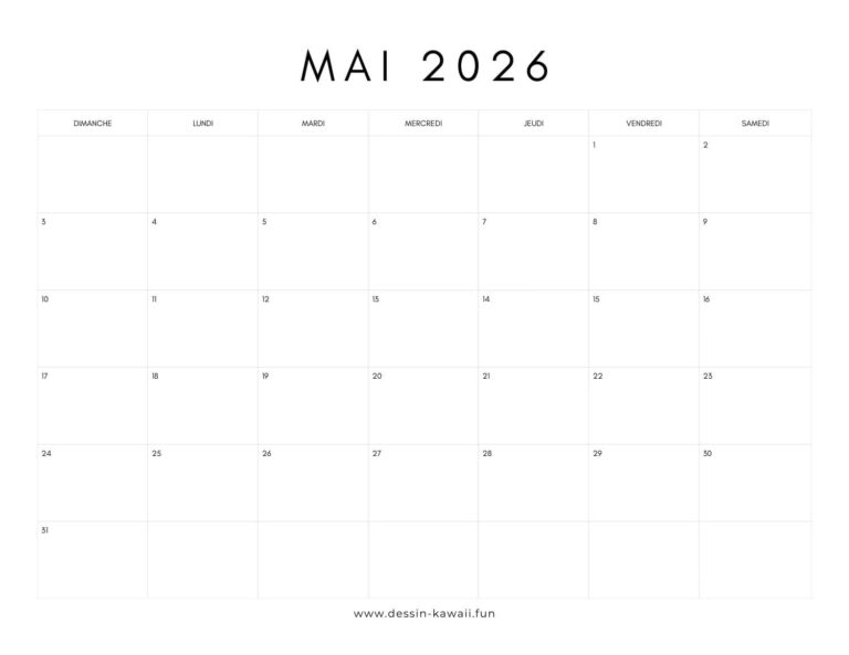 calendrier mai 2026 gratuit