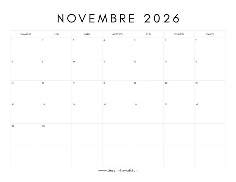 calendrier novembre 2026 gratuit