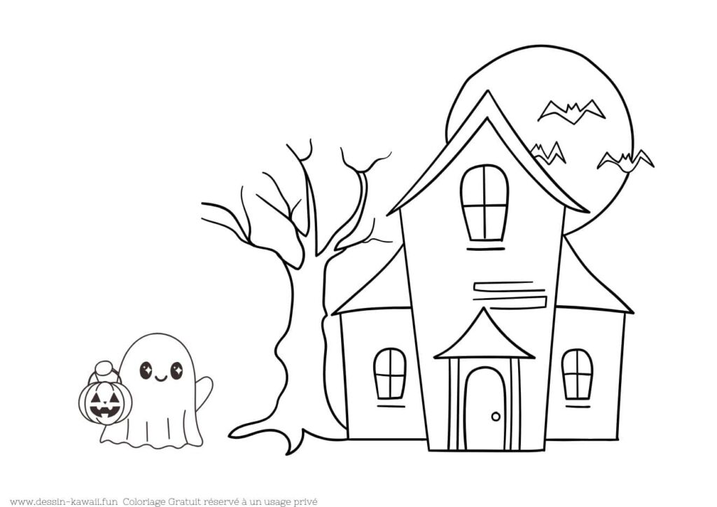 coloriage halloween kawaii a imprimer