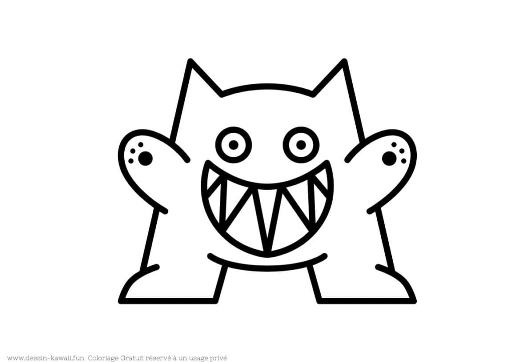 dessin monstre effrayant facile