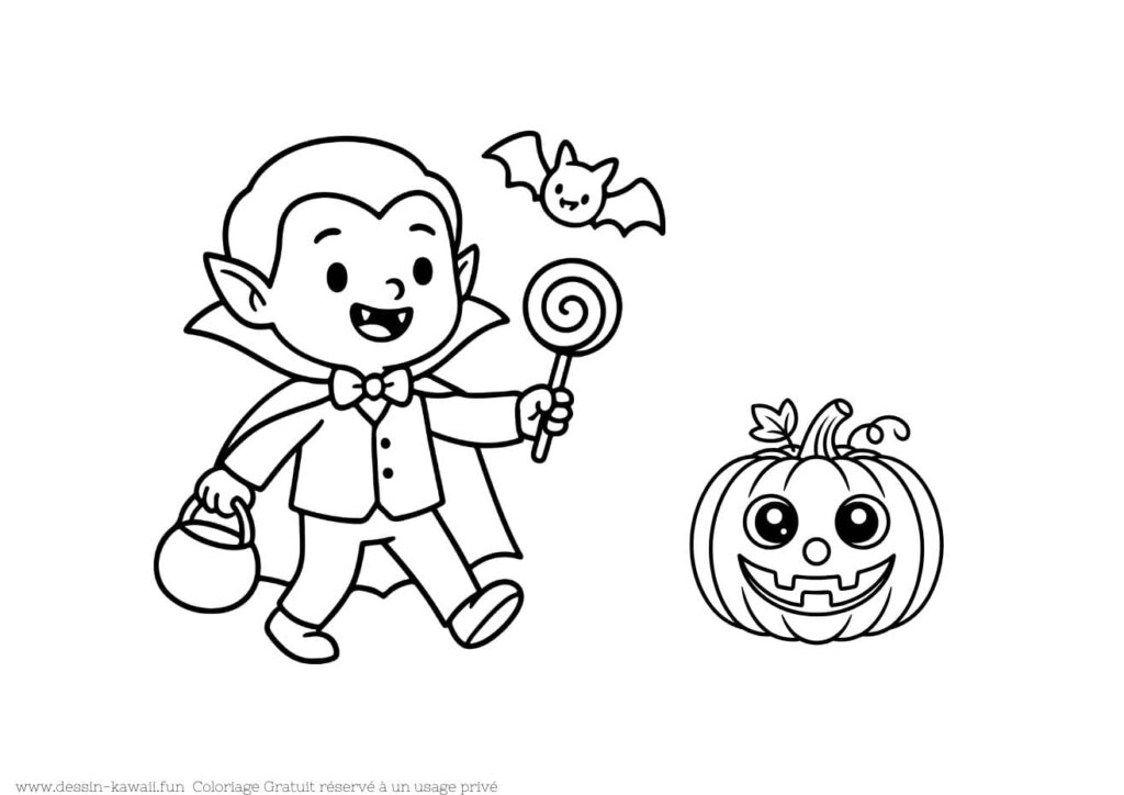 coloriage kawaii halloween