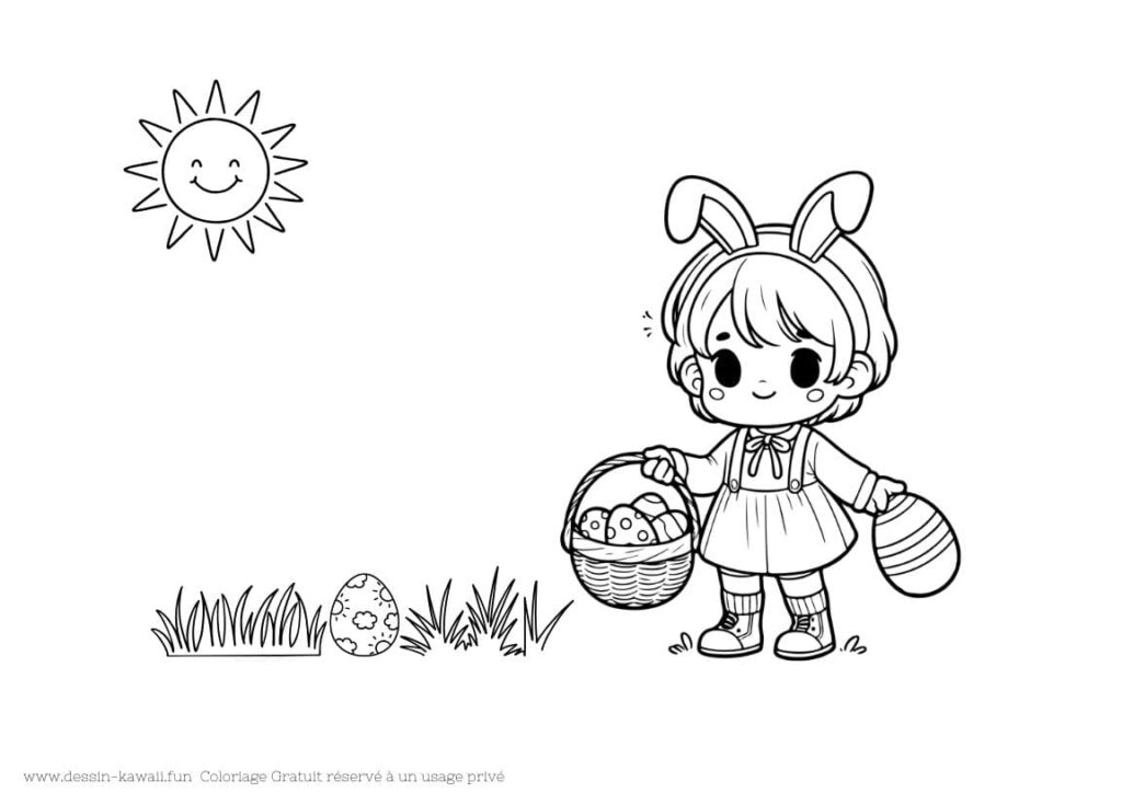 coloriage de paques gratuit à imprimer