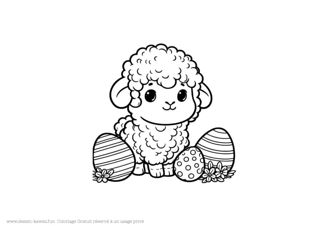 coloriage de paques mouton