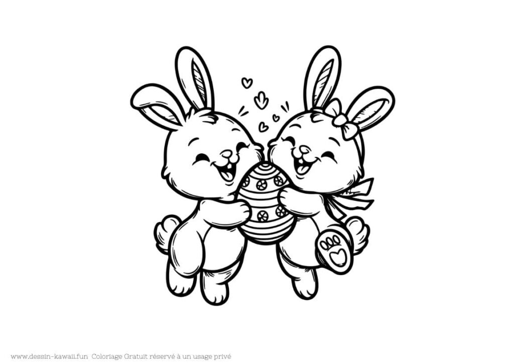 lapin de pâques à colorier