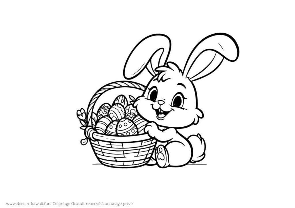 lapin de pâques dessin facile