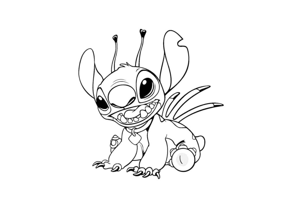 Coloriage Stitch à imprimer dessin Disney