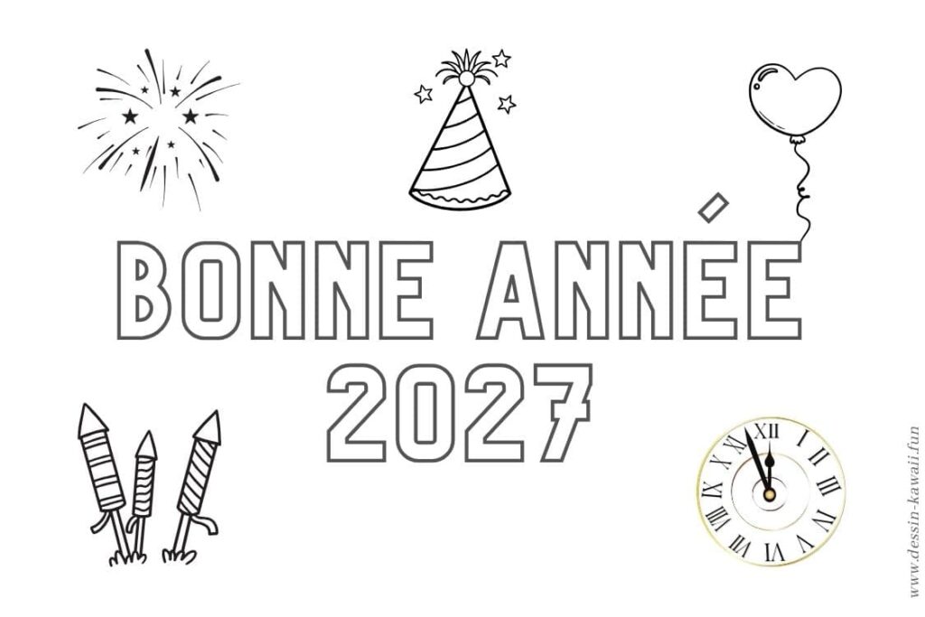coloriage bonne année 2027